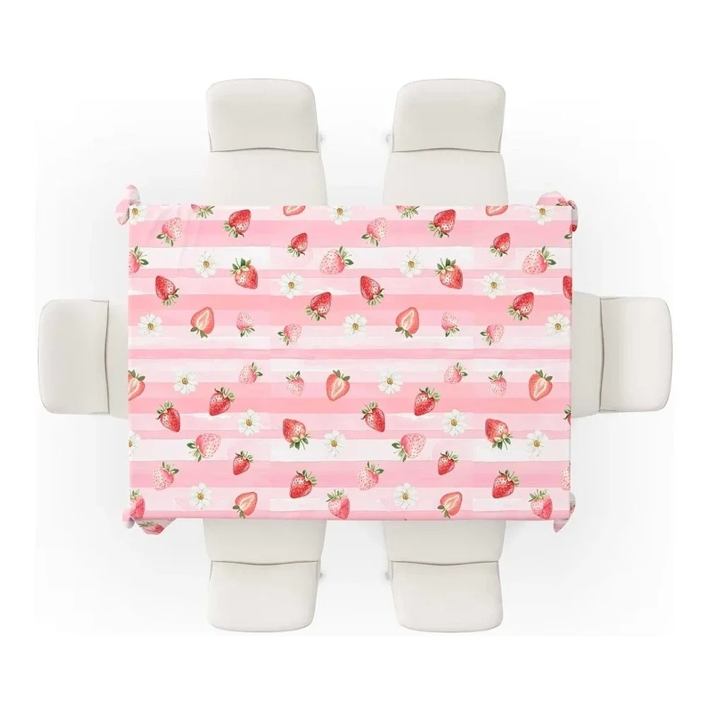 BOGO 3pc Strawberry Tablecloth Birthday Party Decor 130x220cm (6 total)‎